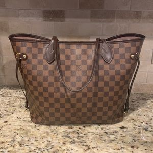 Louis Vuitton Neverfull MM Damier Ebene Rose Ballerine